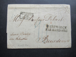 Dänemark Transit 25.4.1826 Franco Hamburg Bergen - Bordeaux Stempel L2 Danemarck Par Hambourg / Allemagne Par Givet - Entry Postmarks