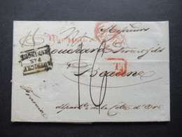 Italien Neapel / Naples Schiffspost ?! 7.10.1826 Autriche Par Huningue / Weitere Interessante Stempel Taxvermerk 16 - 1. ...-1850 Prefilatelia