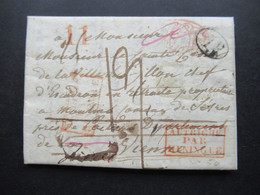 1827 Italien Transit Autriche Par Huningue Viele Stempel / Vermerke Österreich / Frankreich! Militär / Escadron Pontiers - Entry Postmarks