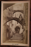 Carte Photo 1880's Rue De San REMO Sanremo Animée Photographie TIRAGE Sur PAPIER ALBUMINÉ Support CARTON CDC - San Remo
