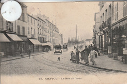 78 - Belle Carte Postale Ancienne  De  CHATOU  La Rue Du Pont  ( Ecrite  ) - Chatou