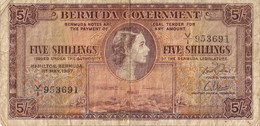 Bermudes 5 Shillings  1957  Fine+  Pick 18 - Bermudas