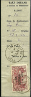 Algérie 50F Palais D'été Surchargé 20F PCV Douane Obl Laferrière 8/8/1944 Sur Talon De Récépissé - Portomarken
