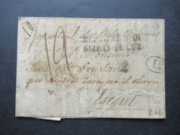 Spanien 1834 Cadiz ?! Par Madrid Zaragoza Nach Escout Schwarzer Stempel L2 Espagne Par St. Jean De Luz - ...-1850 Prephilately