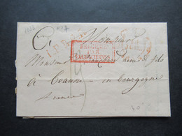 Belgien 1833 Lüttich Chenée - Beaune Rote Stempel Ra3 Belgique Par Valenciennes - 1830-1849 (Independent Belgium)