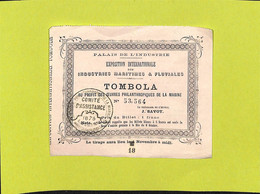 Tombola Des Industries Maritimes Et Fluviales Marine 1875 Paris Palais De L'Industrie - Lotterielose