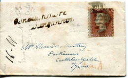 Ireland 1854 Dublin Cover To Parkanour - 1d Red Blued Paper, P.16 - Préphilatélie