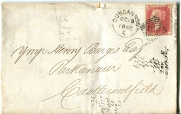 Ireland 1860 Dungannon '193' Bank Printed Wrapper Lettersheet Cover To Parkanur - 1d Red Star - Prephilately