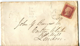 Ireland 1861 Dublin '186' Solicitor Cover To London - 1d Red Star - Préphilatélie