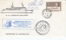 British Antarctic Territory (BAT) 1972 Cover MS Lindblad Explorer Ca Argentine Isand Graham Land 5 FE 72 (BA160) - Lettres & Documents