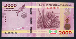 BURUNDI  P52  2000  FRANCS 2015 #CA   FIRST PREFIX     UNC. - Burundi