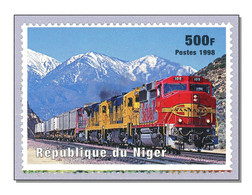 Niger 1998 USA (B5) Locomotive Santa Fee Bahn Mountains MNH ** - Níger (1960-...)