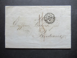 GB London 1849 Stempel Angl. Boulogne S-Mer Und Roter Stempel Malteser Kreuz LS 23 Mrz 23 1849 Nach Bordeaux - Covers & Documents