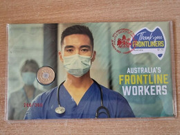 AUSTRALIA 2022 COVID - 19 WARRIORS CORONAVIRUS Vaccination CORONA VIRUS Canberra - FDC + Medal Coin (**) - Covers & Documents