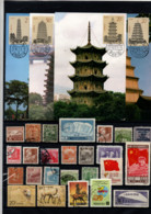 CHINA JAPAN ASIA SMALL COLLECTION STAMPS USED, MH, MNH ON STOCK CARD - Unclassified