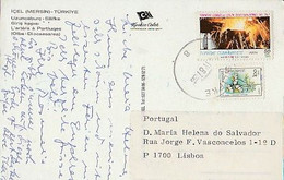 Turkey & Marcofilia,Icel, Mersin, Zeus Temple, Silifke To Lisboa 1987 (95) - Covers & Documents