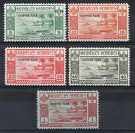 Nouvelles HEBRIDES Timbres Taxe N°11* à 15* Neufs Charnières TB Cote 88.00€ - Portomarken