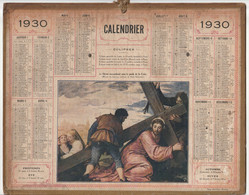 Calendrier - 1930 - Le Chris Succombe Sous Le Poids De La Croix - Petit Format : 1921-40