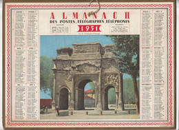 Almanach Des Postes Et Télégraphes 1951 - Arc De Triomphe D'orange - Grand Format : 1941-60