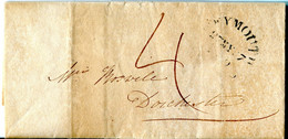 Great Britain - England 1820 Entire Letter Cover From Weymouth To Dorchester - Rated 4d - ...-1840 Préphilatélie