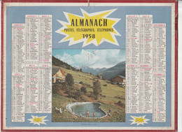 Almanach Des Postes Et Télégraphes 1958 - Méribel Les Allues - Grand Format : 1941-60