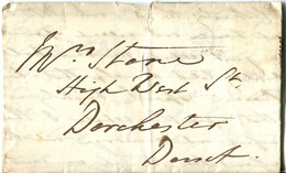 Great Britain - England 1851 Entire Letter Cover To Dorchester - ...-1840 Préphilatélie