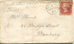 Great Britain - England 1863 Cover Leamington To Banbury - 1d Red Stars - Covers & Documents