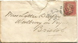 Great Britain - England 1864 Cover Ipswich To Bristol - 1d Red - Plate 81 - Briefe U. Dokumente