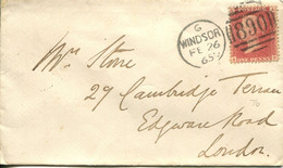 Great Britain - England 1865 Cover Windsor To London - 1d Red - Plate 76 - Briefe U. Dokumente