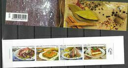 GREECE, 2020, MNH,EUROMED, GASTRONOMY OF THE MEDITERRANEAN, SEAFOOD, OCTOPUS, MOUSSAKA, BOOKLET WITH IMPERFORATE SET - Alimentazione