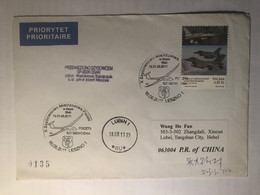 Poland Posted Cover Sent To China With Stamps,2008 Plane - Cartas & Documentos