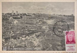 PALESTINE ISRAEL JUDAICA 2ND MACCABIAH 1936 POSTCARD JERUSALEM GENERAL VIEW3, PHOTO BY ROBITSCHEK TMUNA EDITION - Palestine