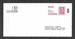 FRANCE    -    Enveloppe  POSTREPONSE Neuve.  Institut Curie - Reply Coupons