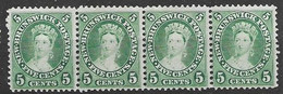 New Brunswick Mint No Gum Se-tenant Of Four (100++ Euros) 1860 - Unused Stamps