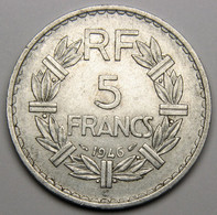 RARE 5 Francs Lavrillier, 1946 C (Castelsarrsasin), Aluminium - Gouvernement Provisoire - 5 Francs