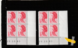 N° 2274 - 2,00 LIBERTE - 11° Tirage Du 24.10.83 Au 5.12.1983 - 25.10.1983 - Perforation Suplémentaire Sur  1CD - 1980-1989