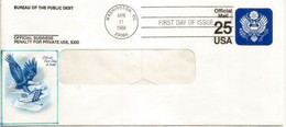 Bureau Of The Public Debt/ Bureau Of The Fiscal Service.Entier Postal Official Mail Premier Jour Washington DC - 1981-00