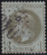 France    .   Y&T    .    25     .     O     .   Oblitéré - 1863-1870 Napoléon III Con Laureles