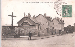 CPA - Beaumont-sur-Oise - Le Calvaire - Place Voltaire - Beaumont