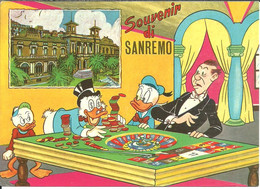 Sanremo (Imperia) Illustrazione Casinò Municipale E Personaggi Disney: Paperone E Paperino, Umoristica - San Remo