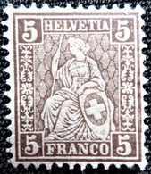 Timbre De Suisse 1881 Definitive 1881 - Sitting Helvetia - Granite Paper Y&T N° 50 Neuf Avec Reste De Gomme - Ungebraucht