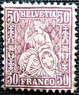 Timbre De Suisse 1881 Definitive 1881 - Sitting Helvetia - Granite Paper Y&T N° 50 Neuf Avec Reste De Gomme - Unused Stamps