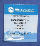 Titre De Transport BILLET DE BATEAU - Argentine Safari Nautico - 2018 Dos Vierge - Wereld