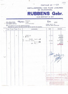 DISTILLEERDERIJ EN WIJNHANDEL RUBBENS GEBR. ZELE, 1964;  Model 4 - Rechnungen