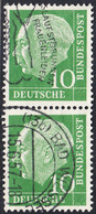 !b! GERMANY Mi. 0183 USED Vert.PAIR Bundespräsident Theodor Heuss (a) - Gebraucht