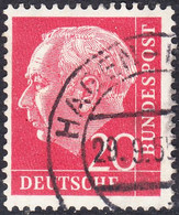 !b! GERMANY Mi. 0185 USED SINGLE Bundespräsident Theodor Heuss (m) - Gebraucht