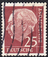 !b! GERMANY Mi. 0186 USED SINGLE Bundespräsident Theodor Heuss (c) - Gebraucht