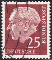 !b! GERMANY Mi. 0186 USED SINGLE Bundespräsident Theodor Heuss (d) - Gebraucht