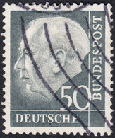 !b! GERMANY Mi. 0189 USED SINGLE Bundespräsident Theodor Heuss (b) - Gebraucht