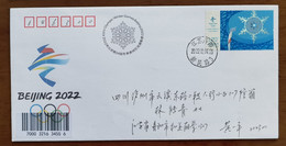 Crystal Olympic Torch,CN 22 The Opening Ceremony 24th Beijing Winter Olympic Games Stamp 1st Day Commemorative PMK Cover - Hiver 2022 : Pékin